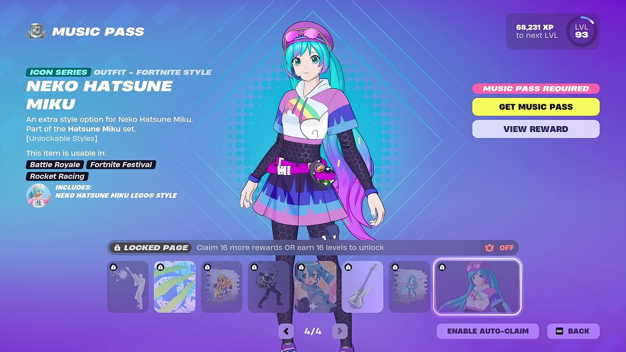 All Fortnite x Hatsune Miku Pass & Skin Bundle Showcase! (Season 7 Festival Pass)