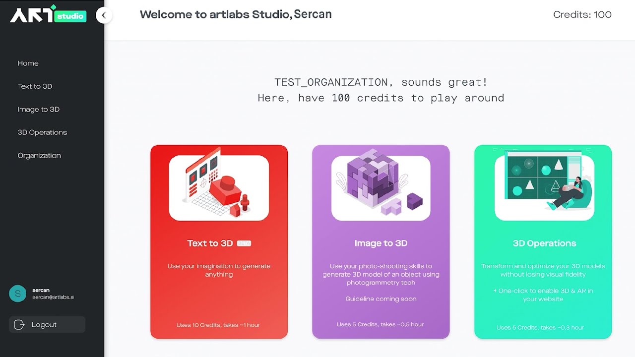 Meet artlabs studio: Image-to-3D, 3D Model Optimization, Text-to-3D, and more!