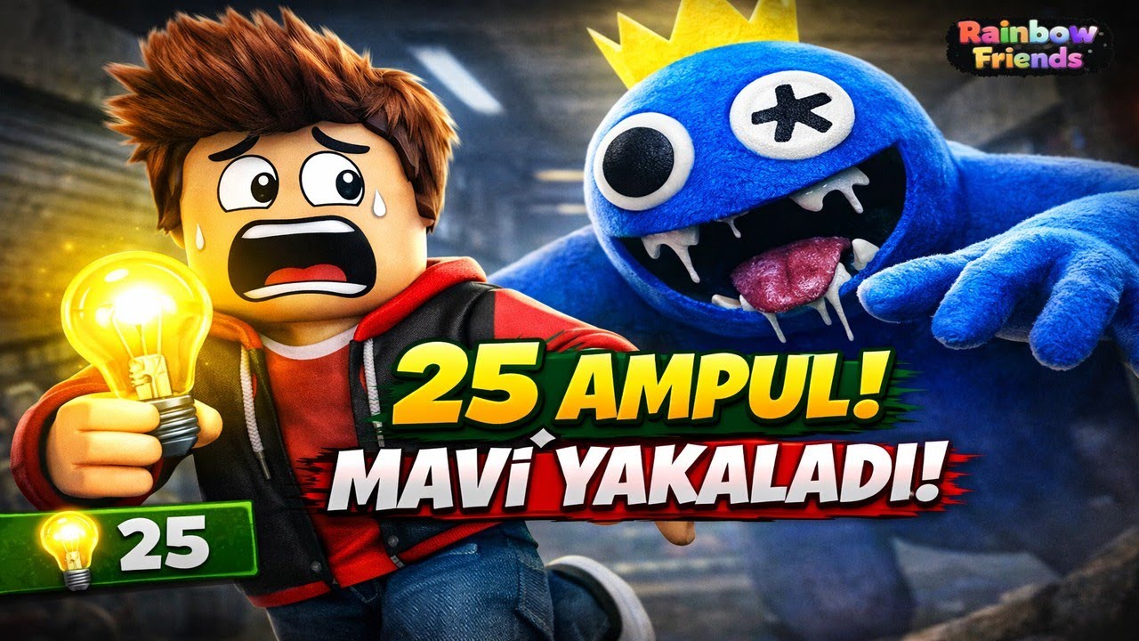 25 Ampul Topladım Ama Rainbow Friends Beni Yakaladı! 😱