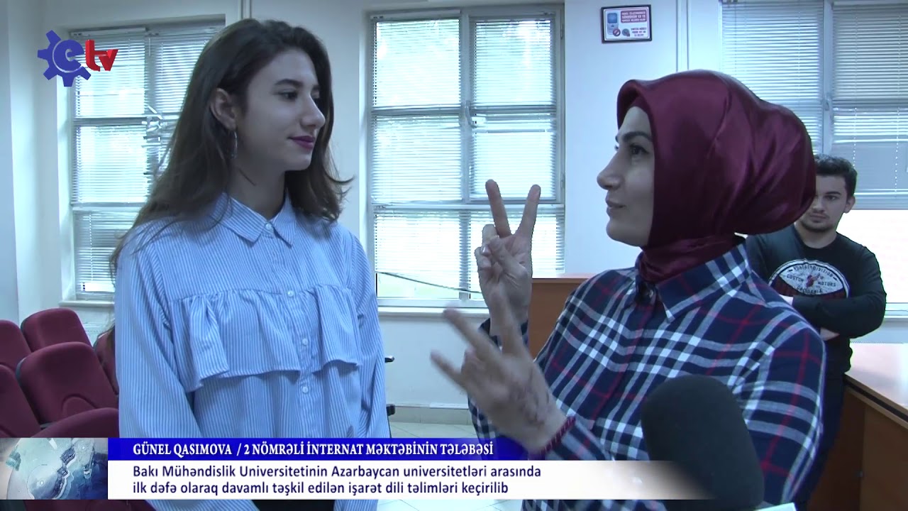 Azarbaycan universitetləri arasında ilk dəfə olaraq işarət dili təlimləri keçirilib_ETV Xəbər