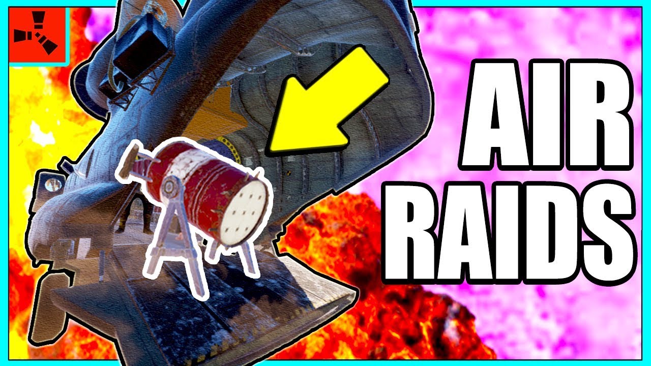 Rust AIR RAIDS?! - Chinook Rocket Raiding - CRAZY AIRDROP FIGHT - Silent Raid - (Rust Modded Raids)