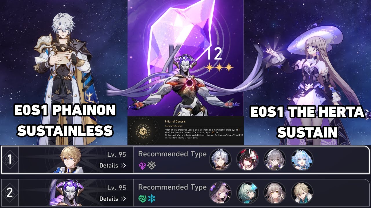 E0S1 Phainon Sustainless & E0S1 The Herta, feat. E0S0 Cerydra | MOC Floor 12 (3 Stars) | HSR 3.5
