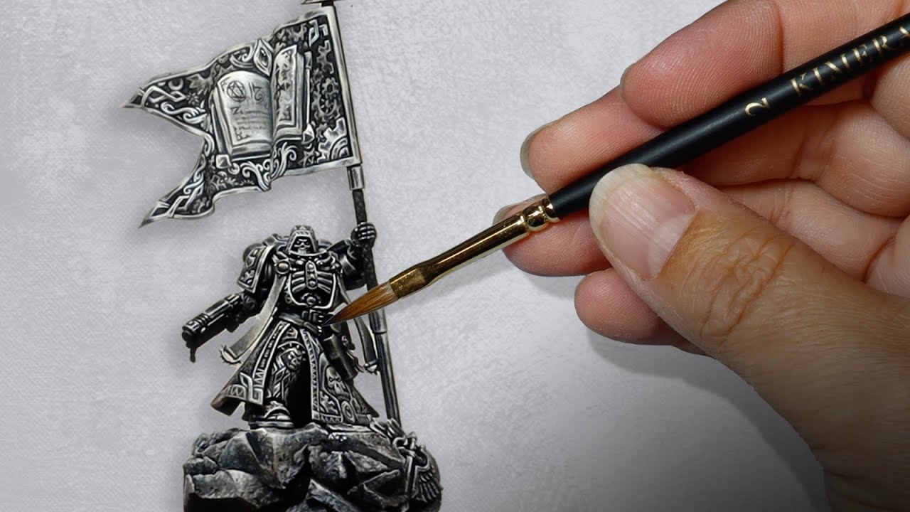 TIME LAPSE of all the FREEHAND on this miniature in 10 minutes