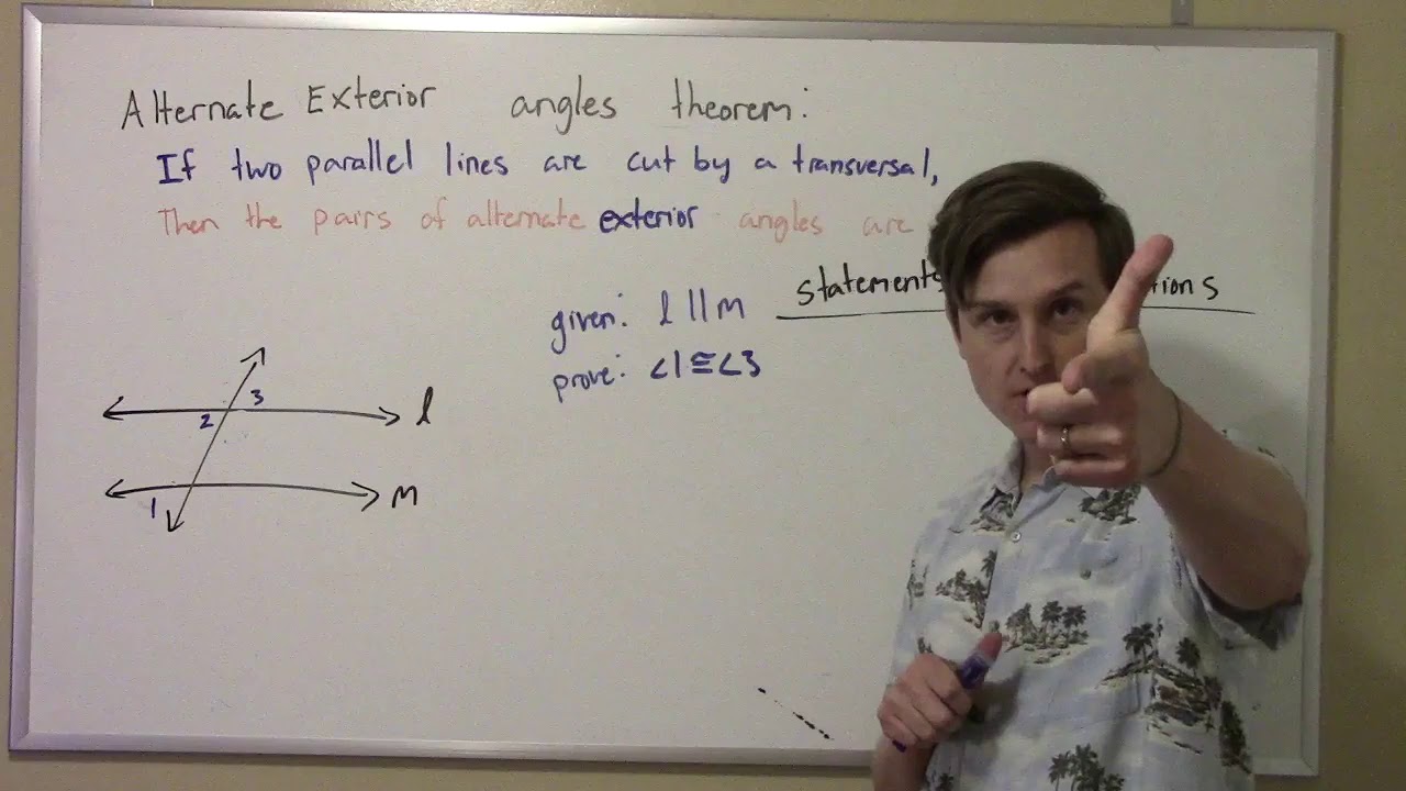 Proof of Alternate Exterior Angles Theorem