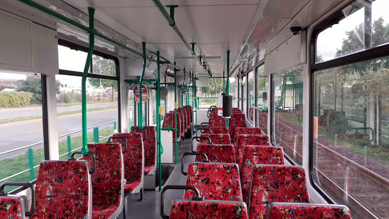 Stra&szlig;enbahn Mitfahrt Magdeburg Linie 10 mit einem B6A2m.