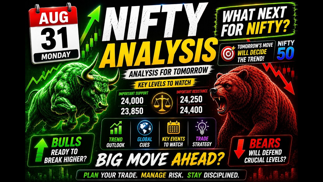 Nifty prediction for Monday Aug-31, Sensex analysis for tomorrow , Market prediction #nifty #sensex