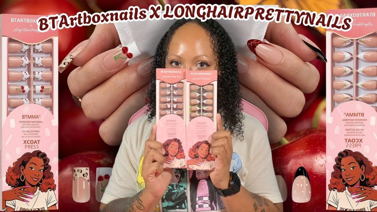✨Trying BTARTBOXNAILS X LongHairPrettyNails XCOATPRESS nails 💅🏽