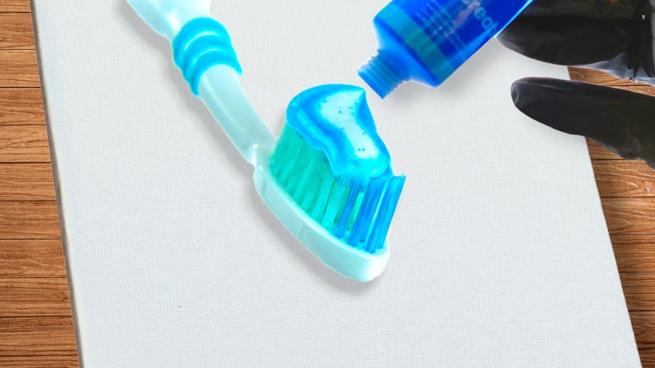 How To Draw A Sea Using Toothbrush | Easy Acrylic Painting Technique