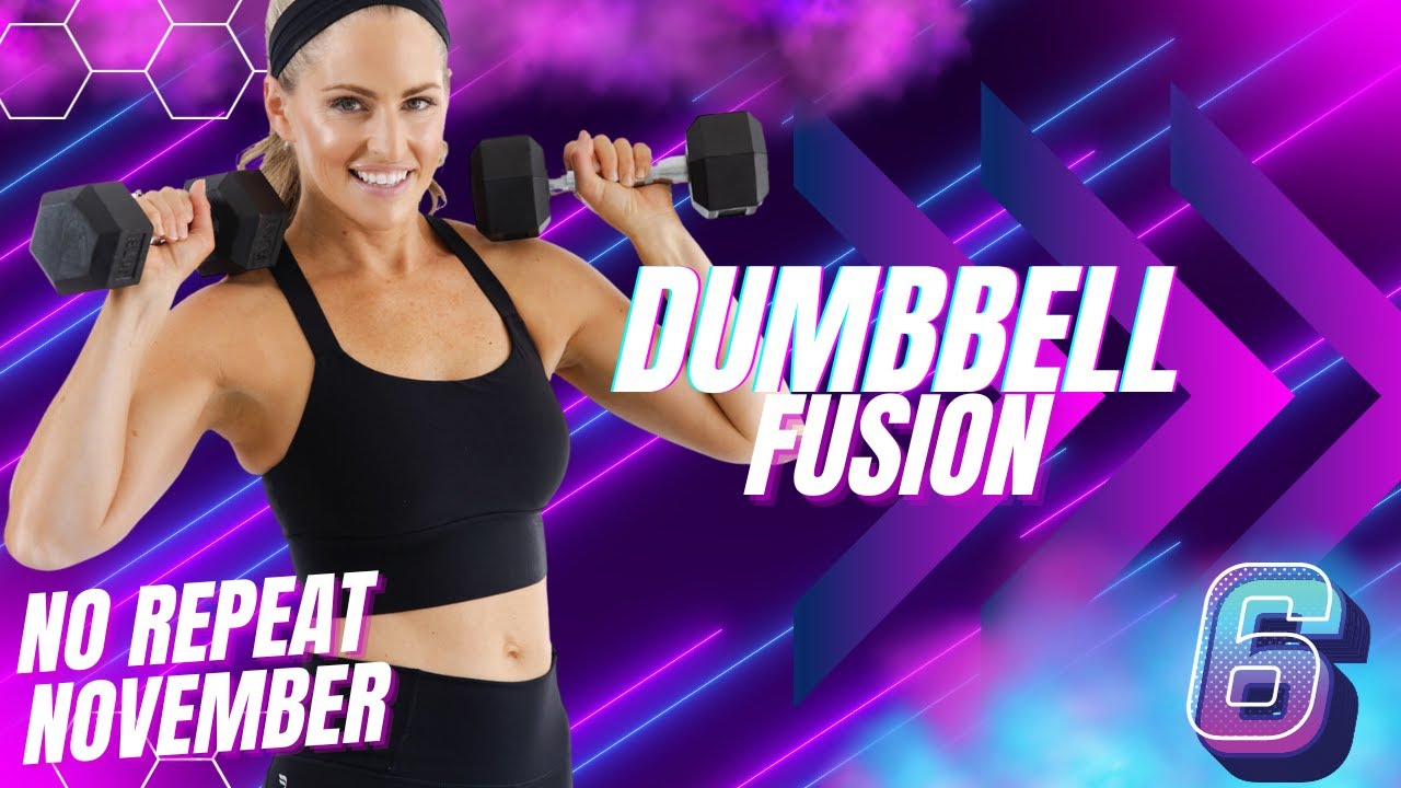 30 Minute FULL BODY WORKOUT WITH DUMBBELLS No Repeat Dumbbell Fusion (No Repeat Day #6)