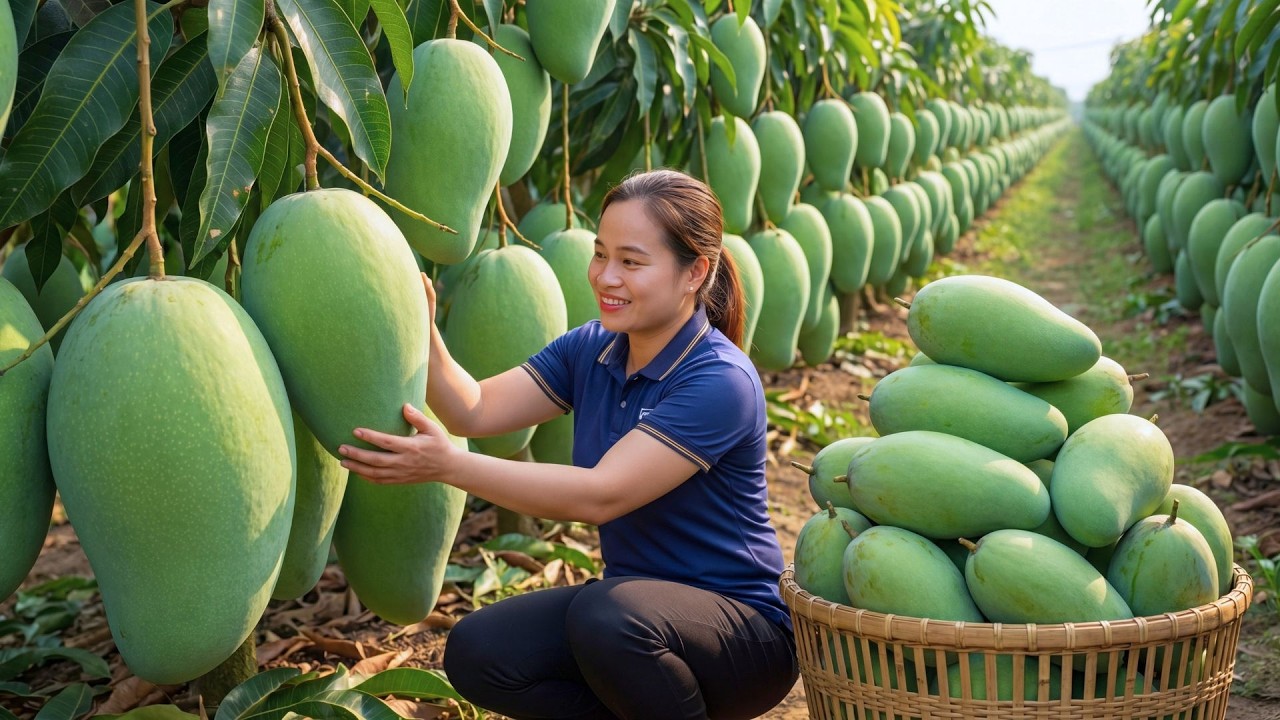 Harvesting 1000+ Giant Mangoes And Bringing Them To The Market To Sell, Taking Care Of Pigeons