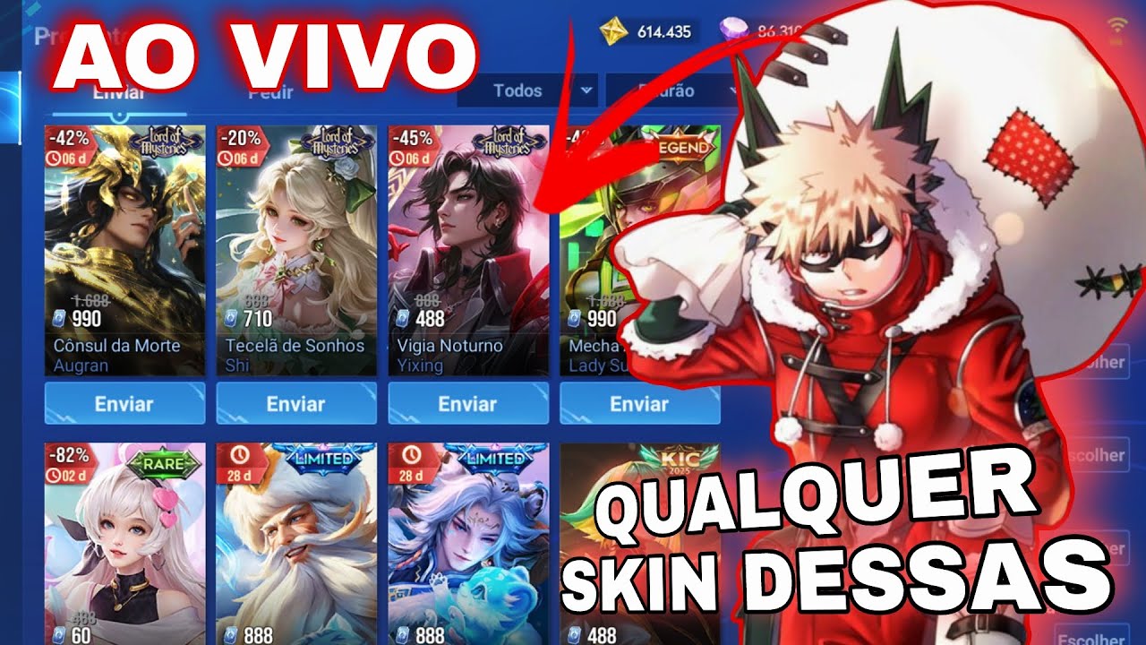 HONOR OF KINGS SORTEIO DE SKINS ATÉ ZERAR TUDO!