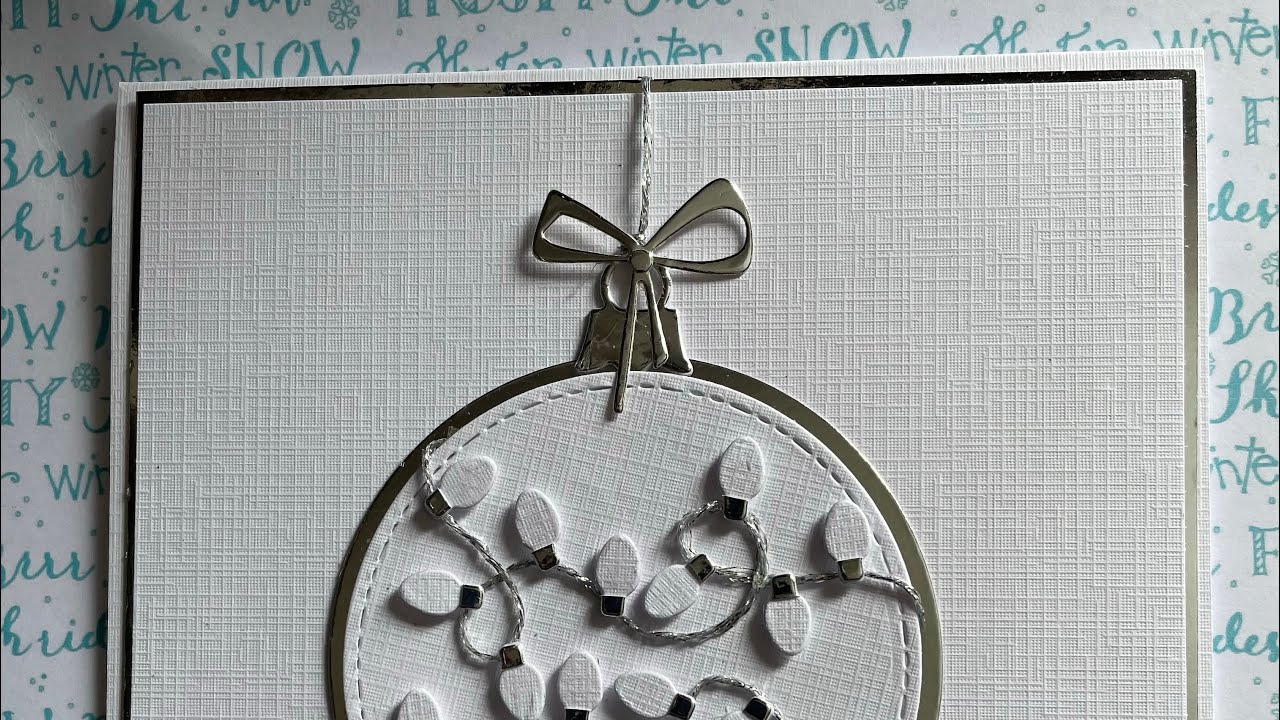Clean and Simple Bauble with Lights card - with Made to Surprise