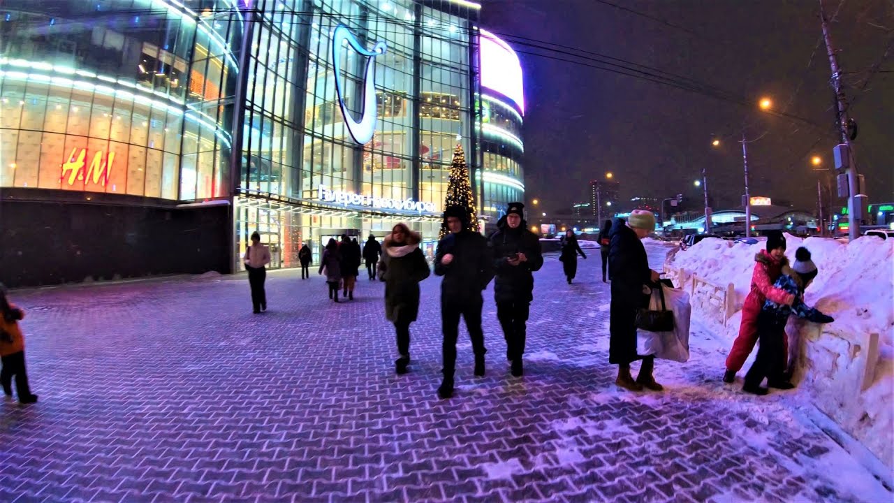 Новосибирск 4К - Зимняя прогулка по Красному Проспекту