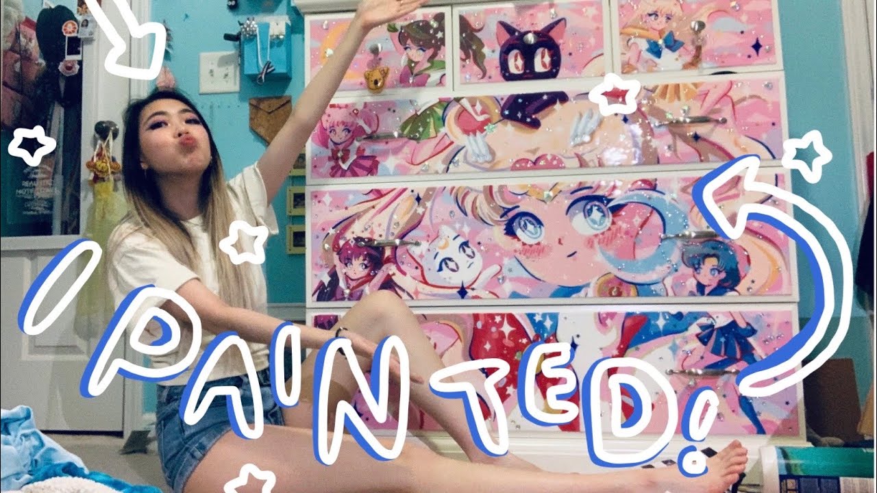 Я нарисовала Сейлор Мун на комоде | Paint With Me | Тиффани Вэн