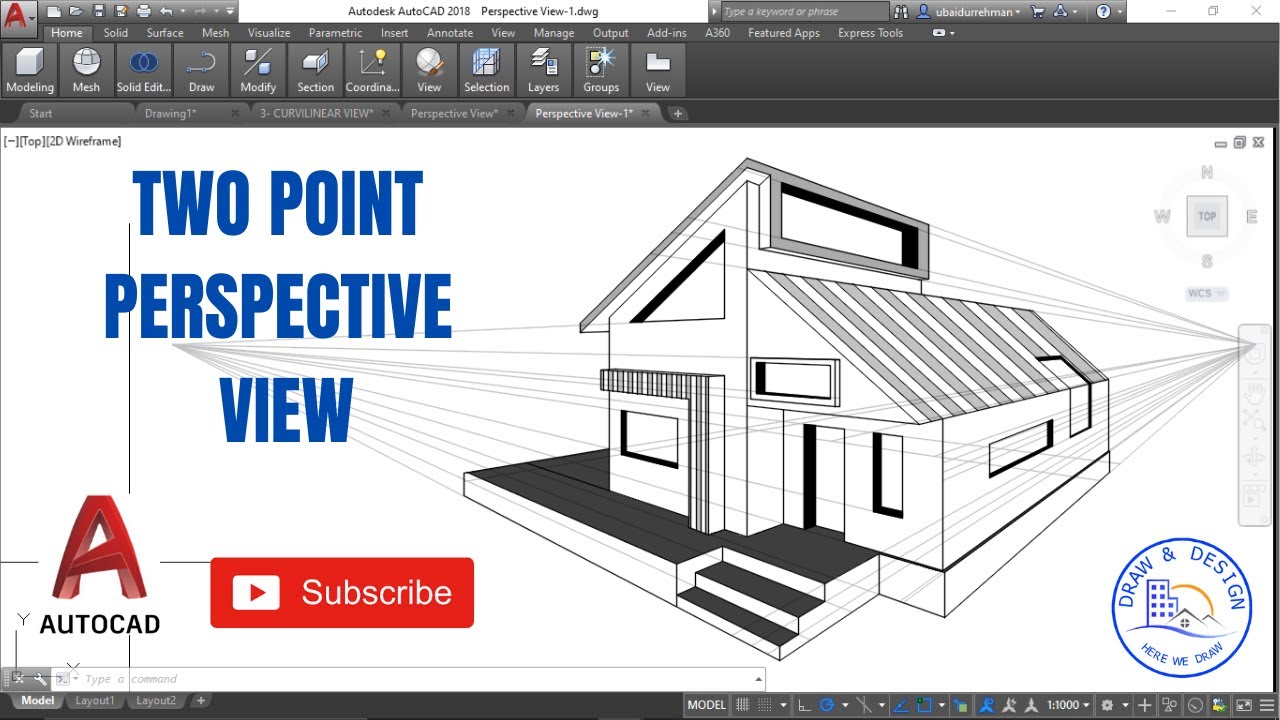 How to draw two point perspective view