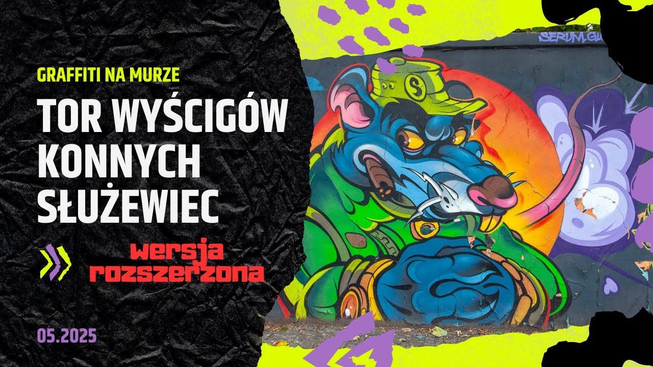 Graffiti na murze Toru Wyścigów Konnych Służewiec (05.2025) - wersja rozszerzona