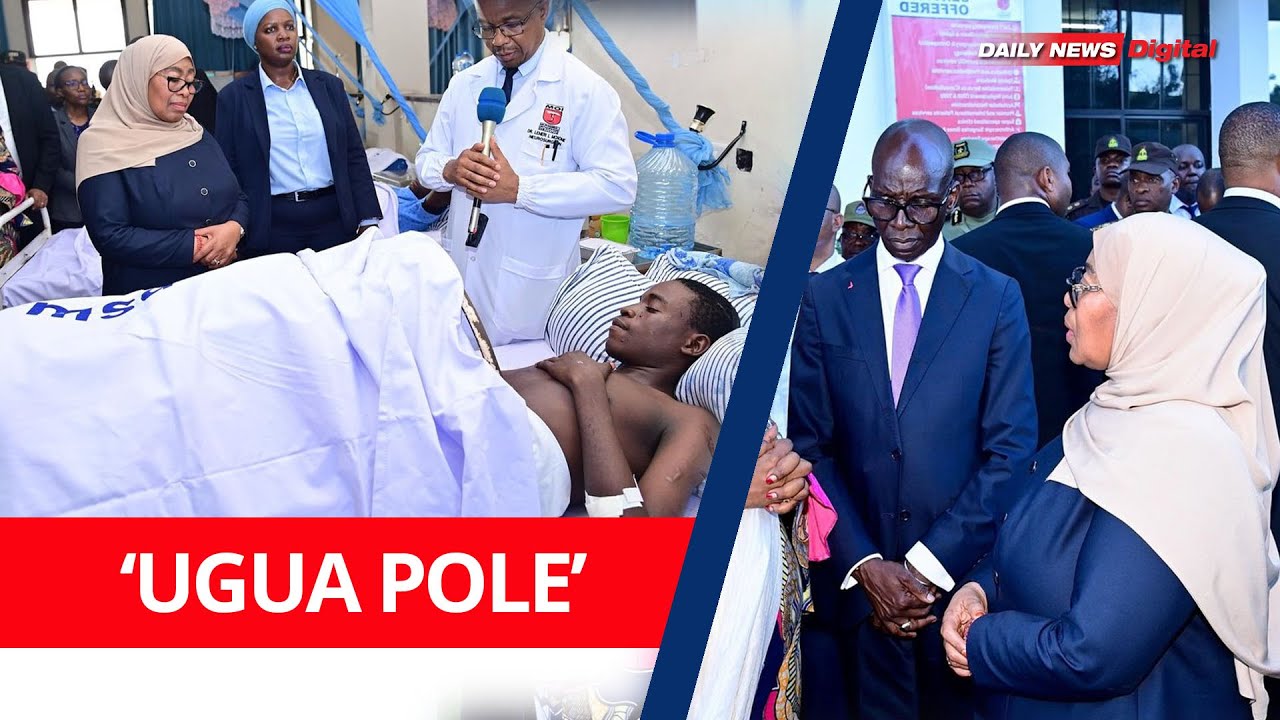 RAIS SAMIA AWATEMBELEA MAJERUHI WA AJALI YA GHOROFA KARIAKOO