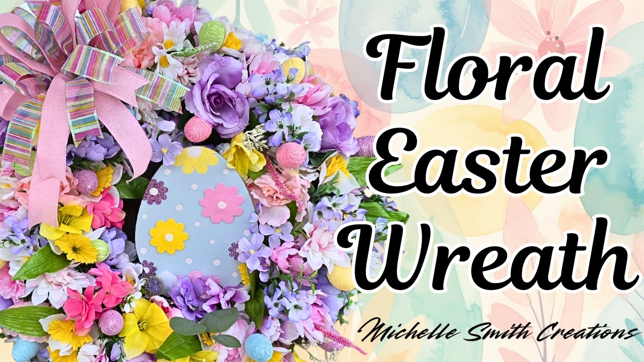 DIY Easter Floral Wreath  Stunning Dollar Tree Spring Door Decor