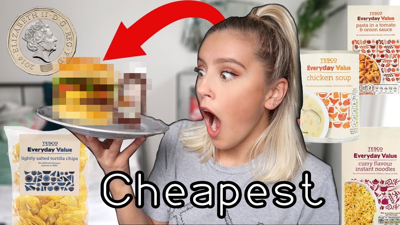 I ate the CHEAPEST food I could find for 24 HOURS | Oliviagrace
