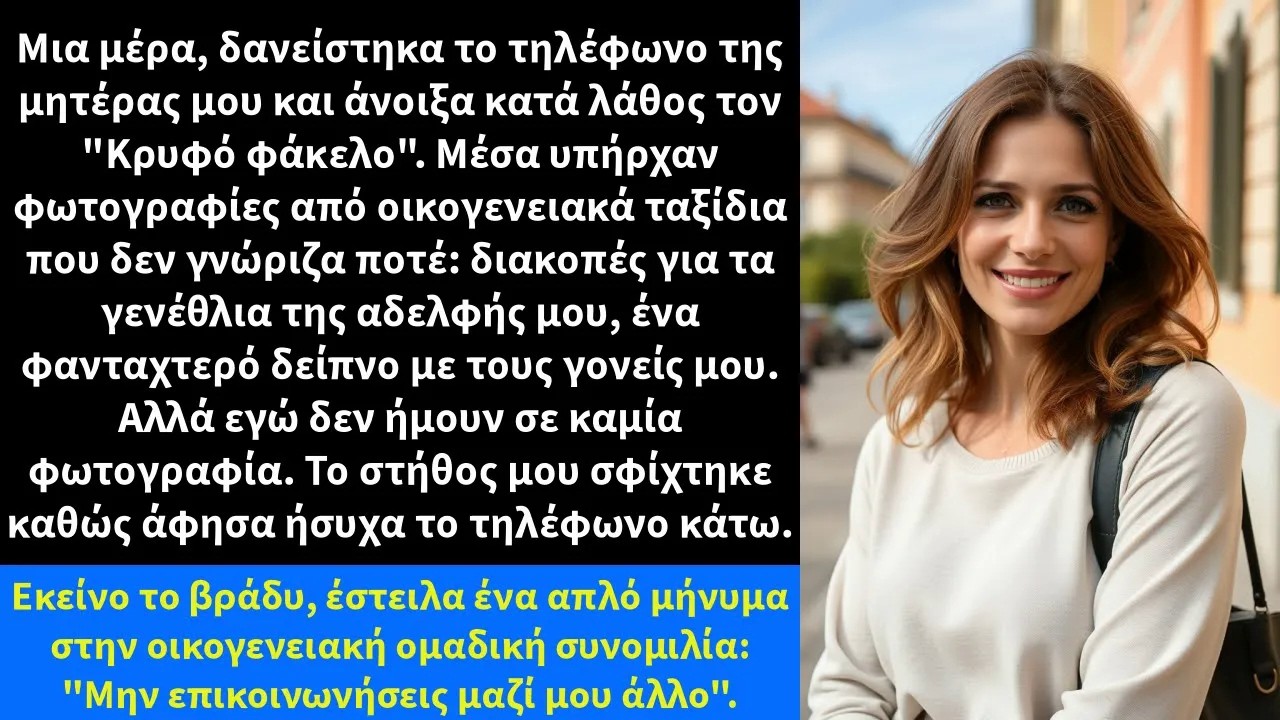 Μια μέρα, δανείστηκα το τηλέφωνο της μητέρας μου και άνοιξα κατά λάθος τον Κρυφό φάκελο