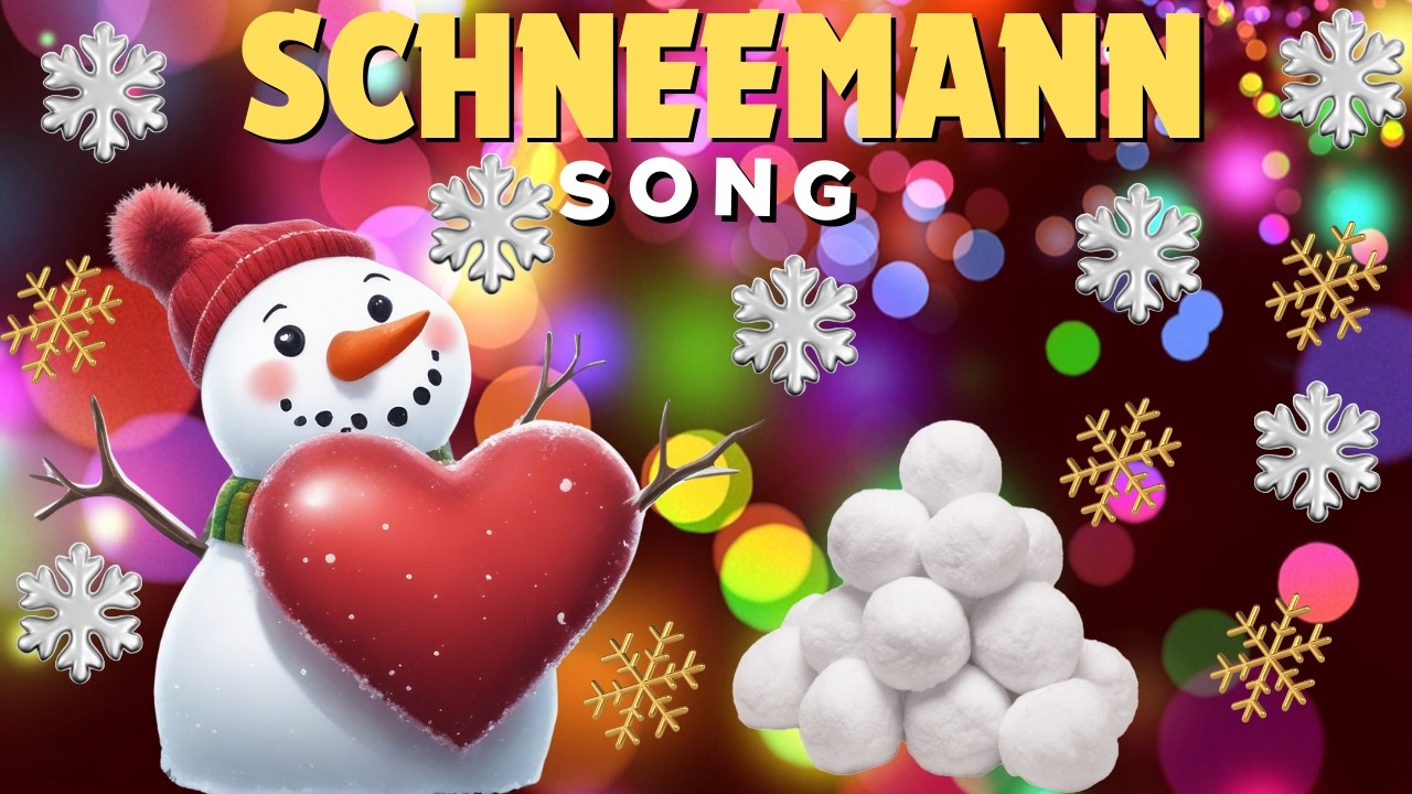 Schneemann Song | Winterlied mit Text zum Mitsingen | Snowman song in German