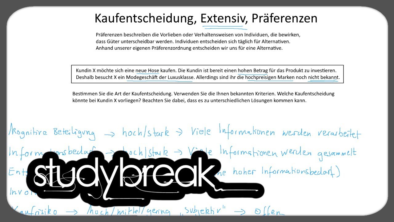 Kaufentscheidung, Extensiv, Pr&auml;ferenzen | Marketing