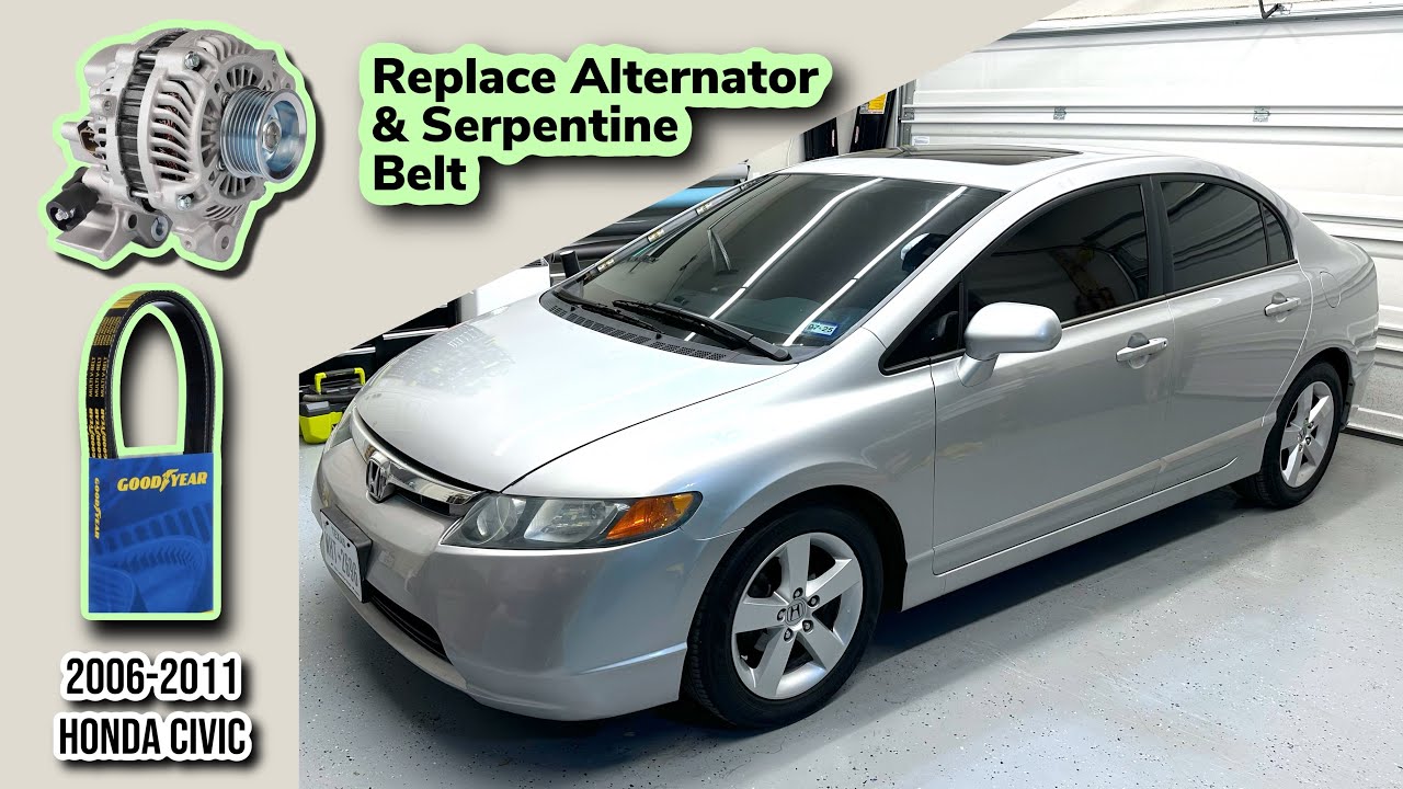How To Replace Honda Civic Alternator & Serpentine Belt (2006-2011)