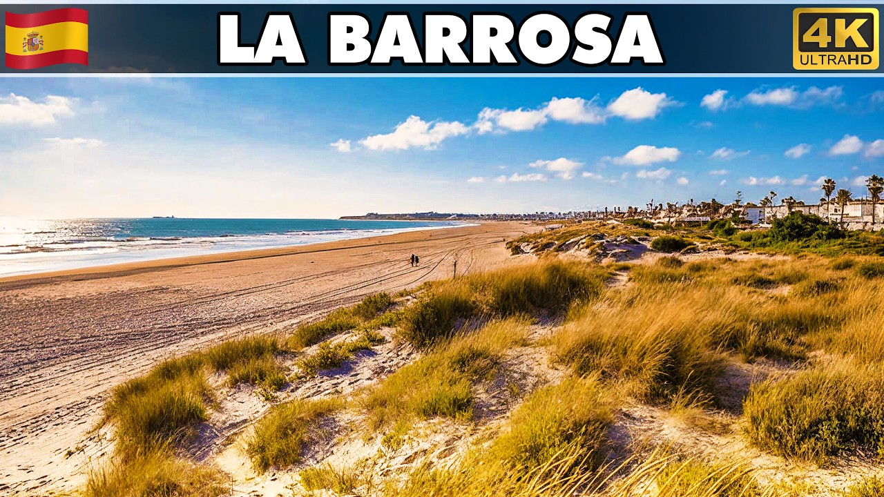 LA BARROSA, Chiclana de la Frontera | Beach, Promenade & Resort Town Walk | 4K