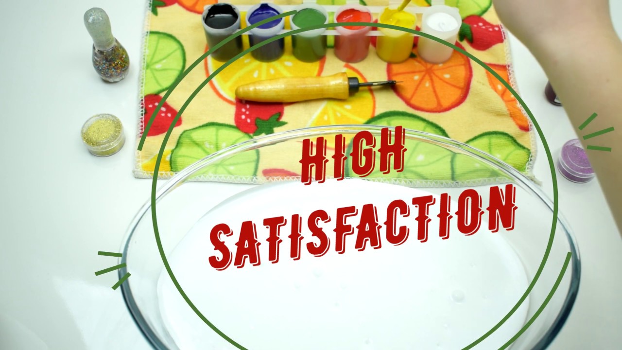 HIGH SATISFACTION: Mixing random dyes into glossy slime. ASMR