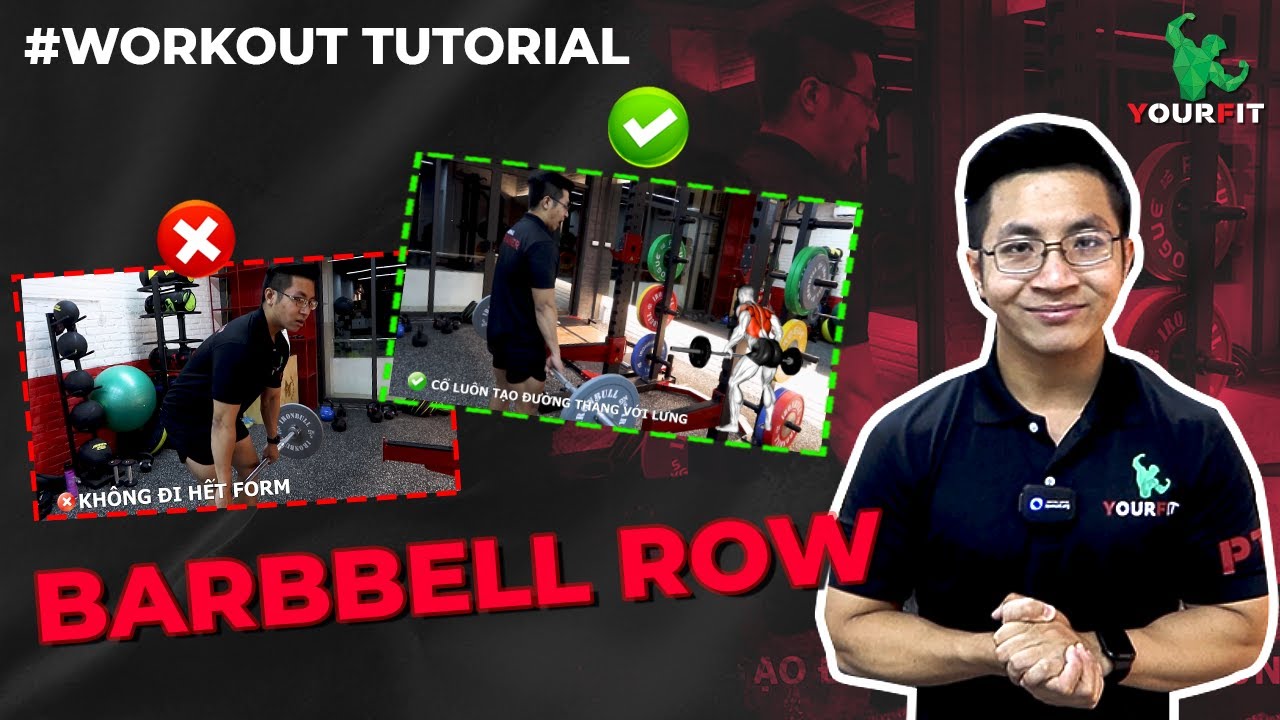 Hướng dẫn BARBELL ROW - kĩ thuật TẬP LƯNG cho người mới | Beginner Workout Tutorial