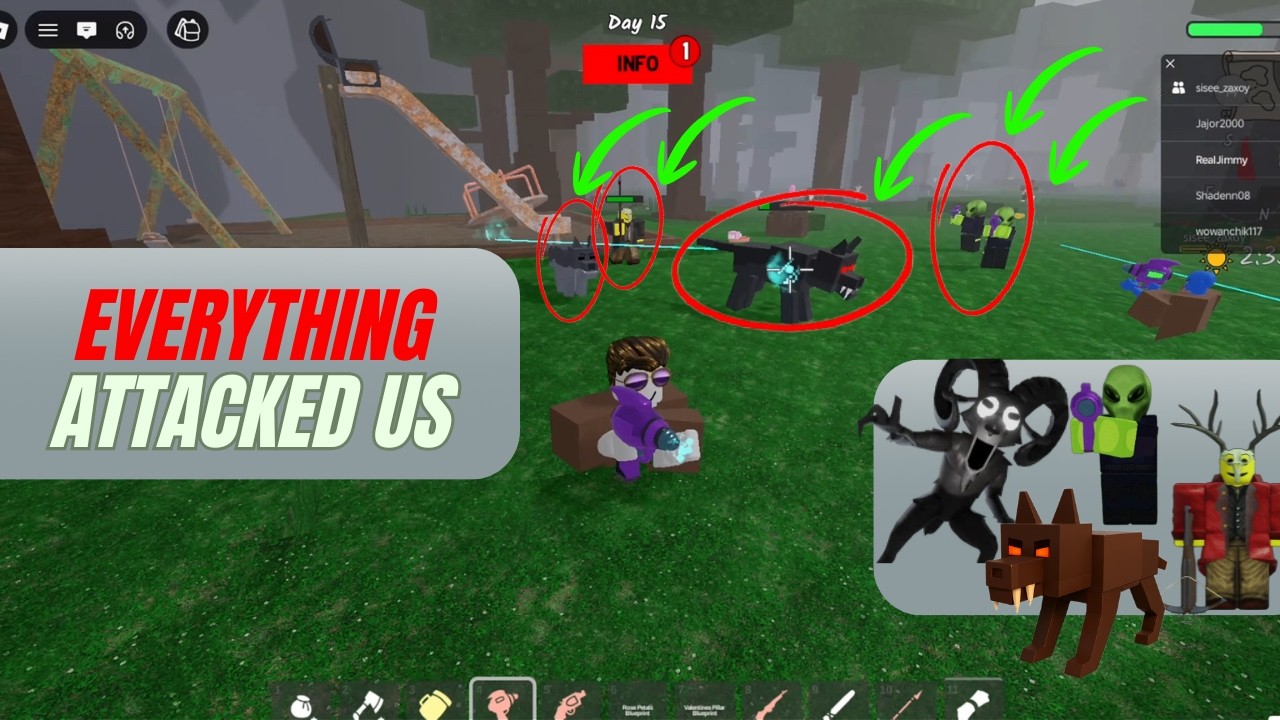 Everyone Attacked at Once — Deer, UFOs, Cultists & Wolves | 99 Nights in the Forest