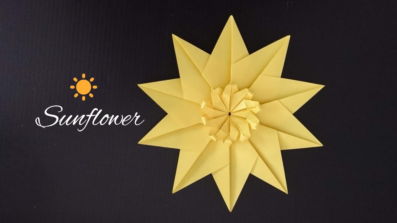 Origami 10-point Star/Sunflower 折纸太阳花 (1)