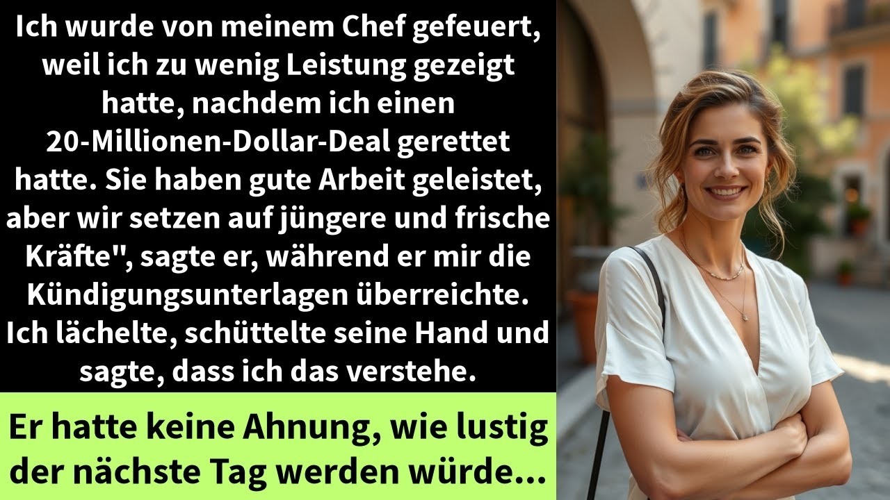 Ich wurde von meinem Chef gefeuert, weil ich zu wenig Leistung gezeigt hatte,