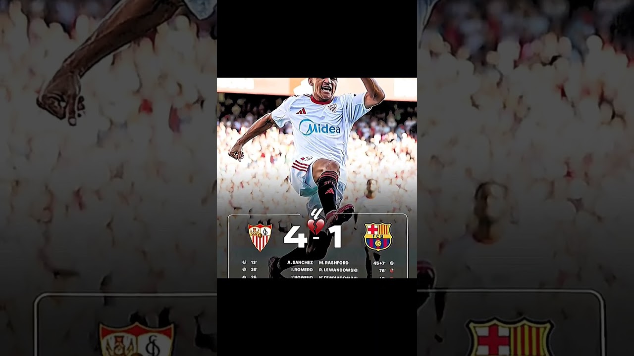 Barcelona vs Sevilla 🤣 #barcelona #sevilla #laliga #realmadrid #shorts