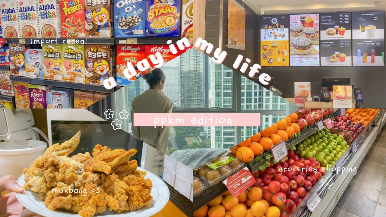 A Day in My Life (edisi ppkm) : groceries shopping, lot of food, jogging | Indonesia