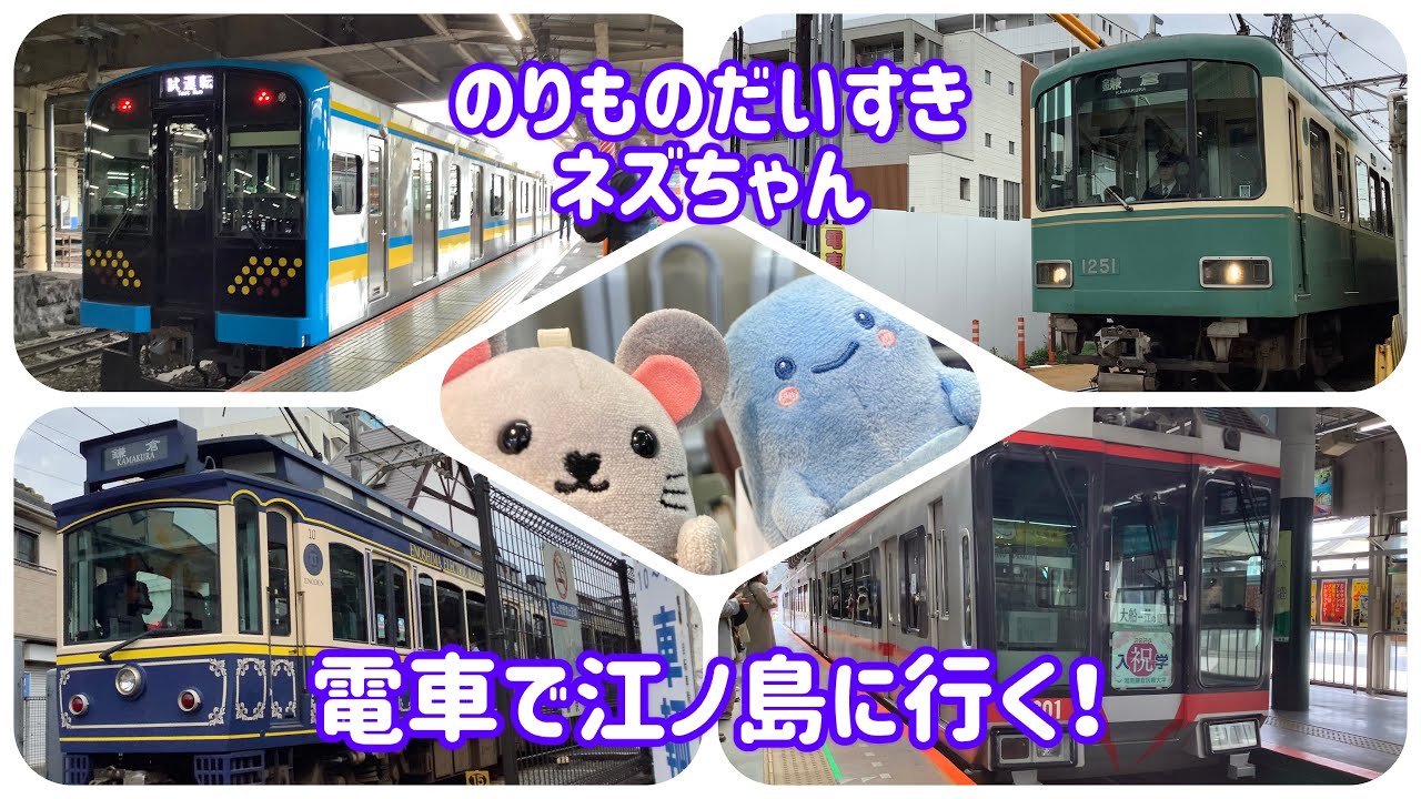 のりものだいすき！湘南新宿ラインで江ノ島に行ってきたよ！江ノ電にも乗ったよー！