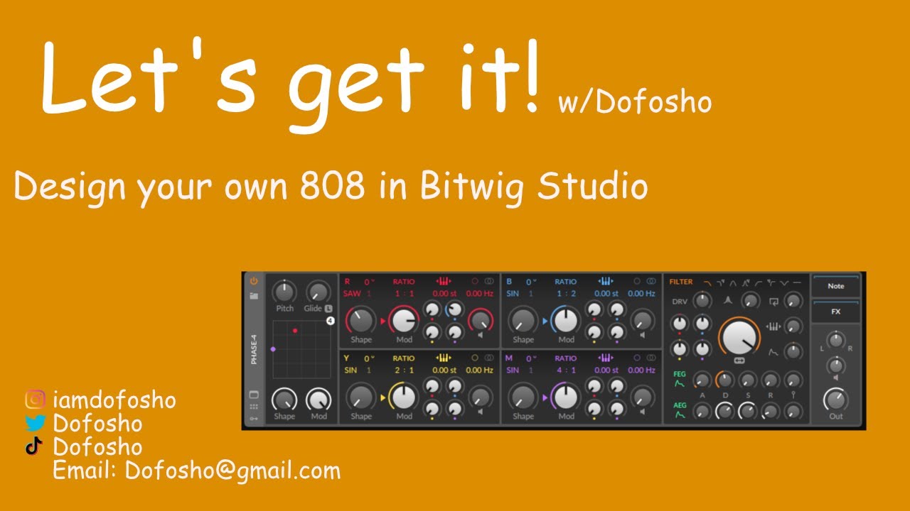 How to make your own 808 in Bitwig Studio
