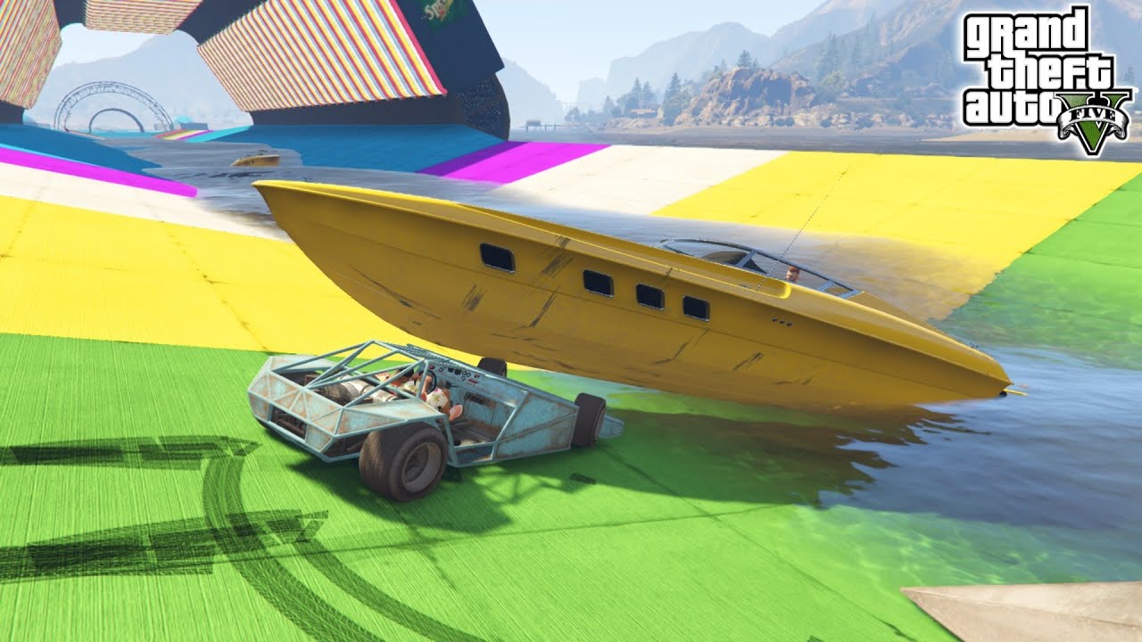 Cars Vs Cars Vs Boats 999.9999% People Fall Down in Water in this Race in GTA 5!