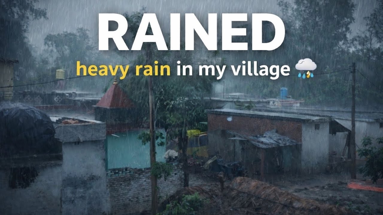 Heavy Rain in My Village Today 🌧️ | Real Monsoon Experience #HeavyRain #VillageLife