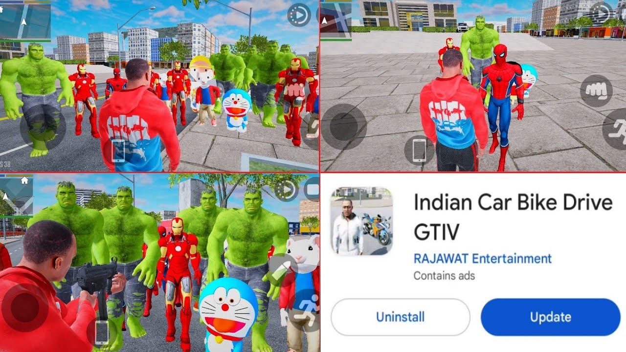 How to add any character + Hulk 🟢 + Spider-Man 🕷️ + Shin-chan 😂 | Indian Car Bike Drive GTIV 🔥🚗 