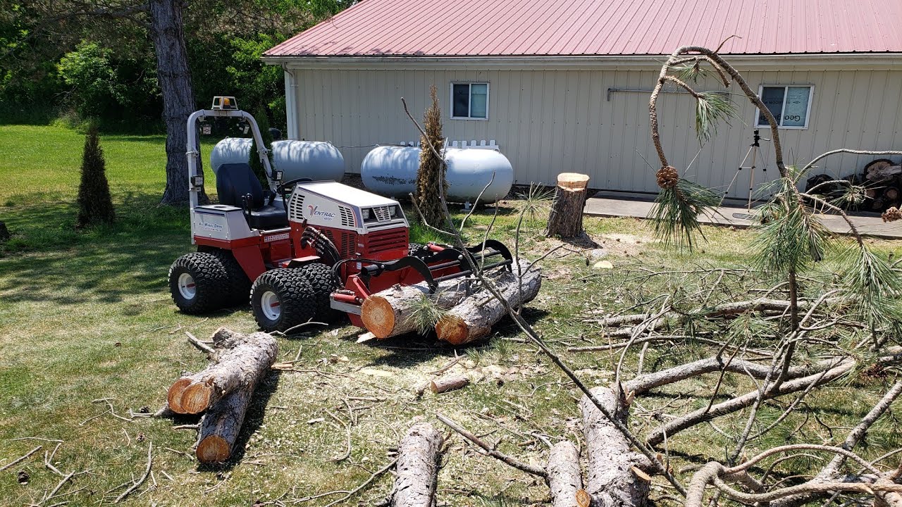 Tree Removal Made Easy With Ventrac Power Bucket And Grapple!