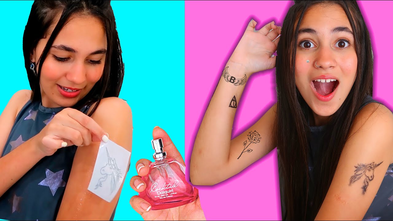 Testando TRUQUES para Fazer TATUAGEM falsa para ver se funciona