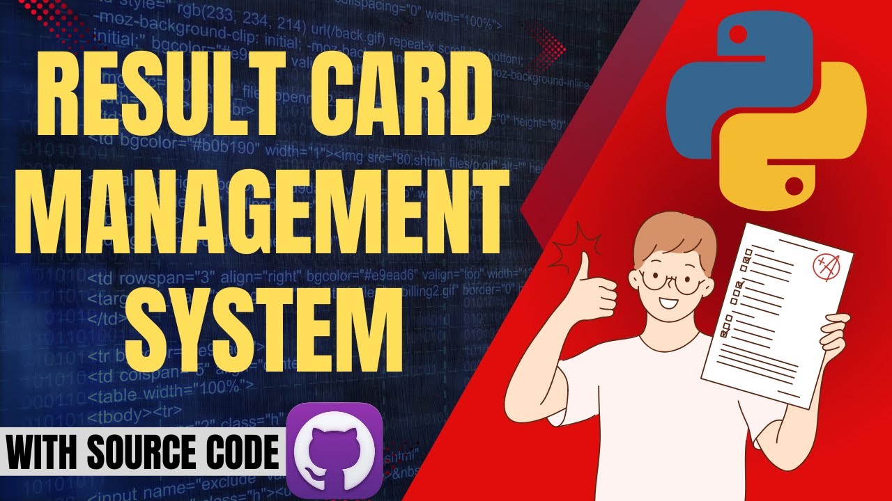 Python Projects | Student Result Card Management System in Python Tkinter | Urdu/Hindi
