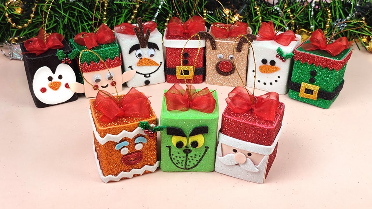 10 CAJITAS NAVIDEÑAS⛄🎄 - GANE DINERO HACIENDO MANUALIDADES NAVIDEÑAS FÁCILMENTE