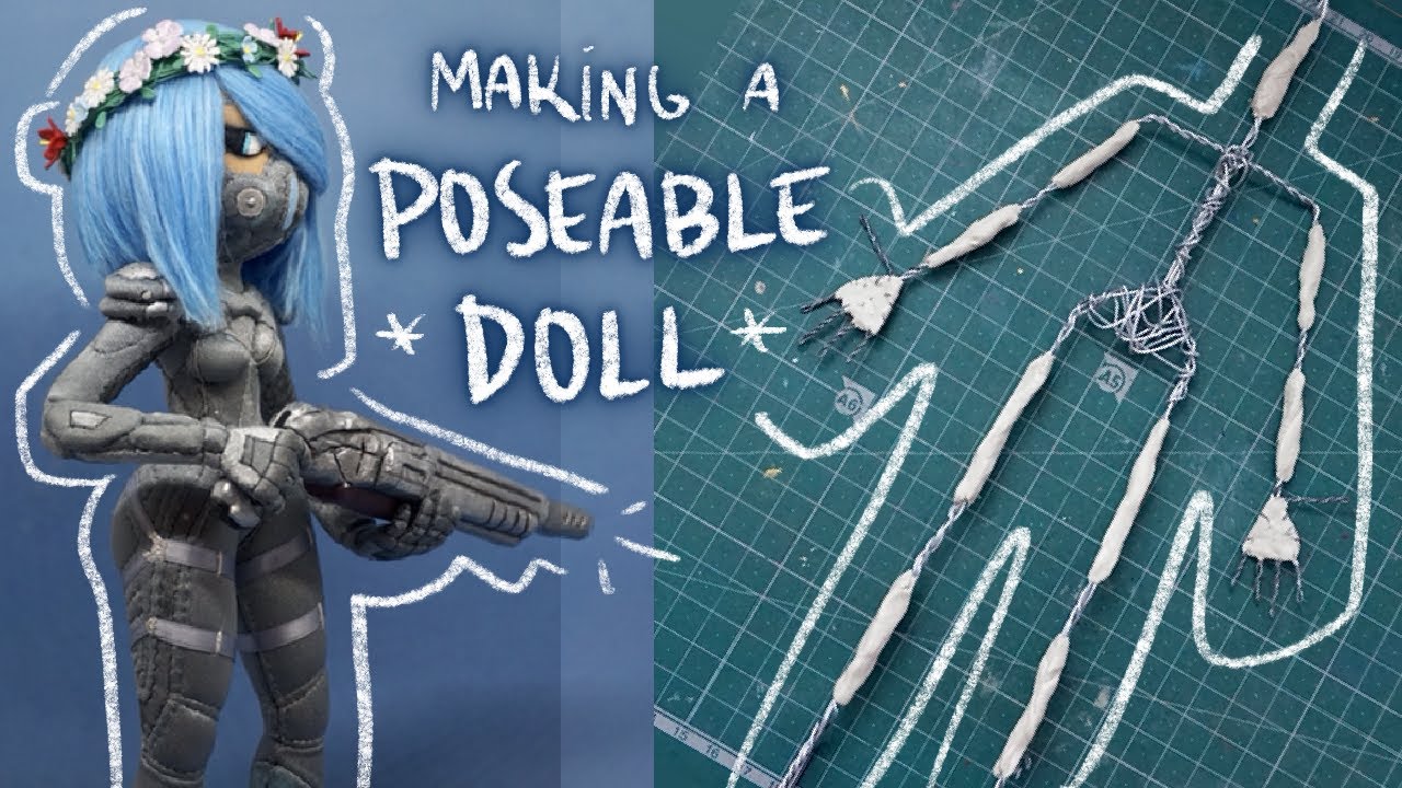 Making a dolll with a FULL WIRE SKELETON | Handmade poseable doll | Quake Champions Custom Doll