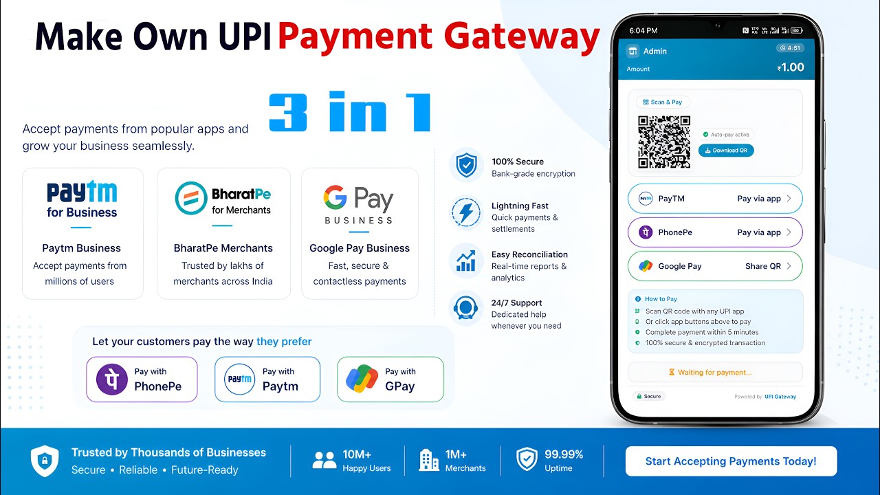 How To Make Own UPI Payment Gateway Website | UPI Payment Gateway Website Kaise Banaye