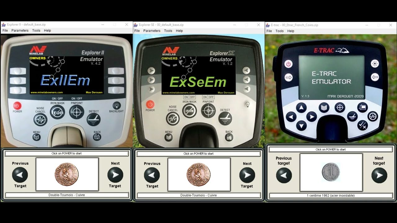 Minelab Explorer2 ,ExplorerSE and E-TRAC Emulator Downloads