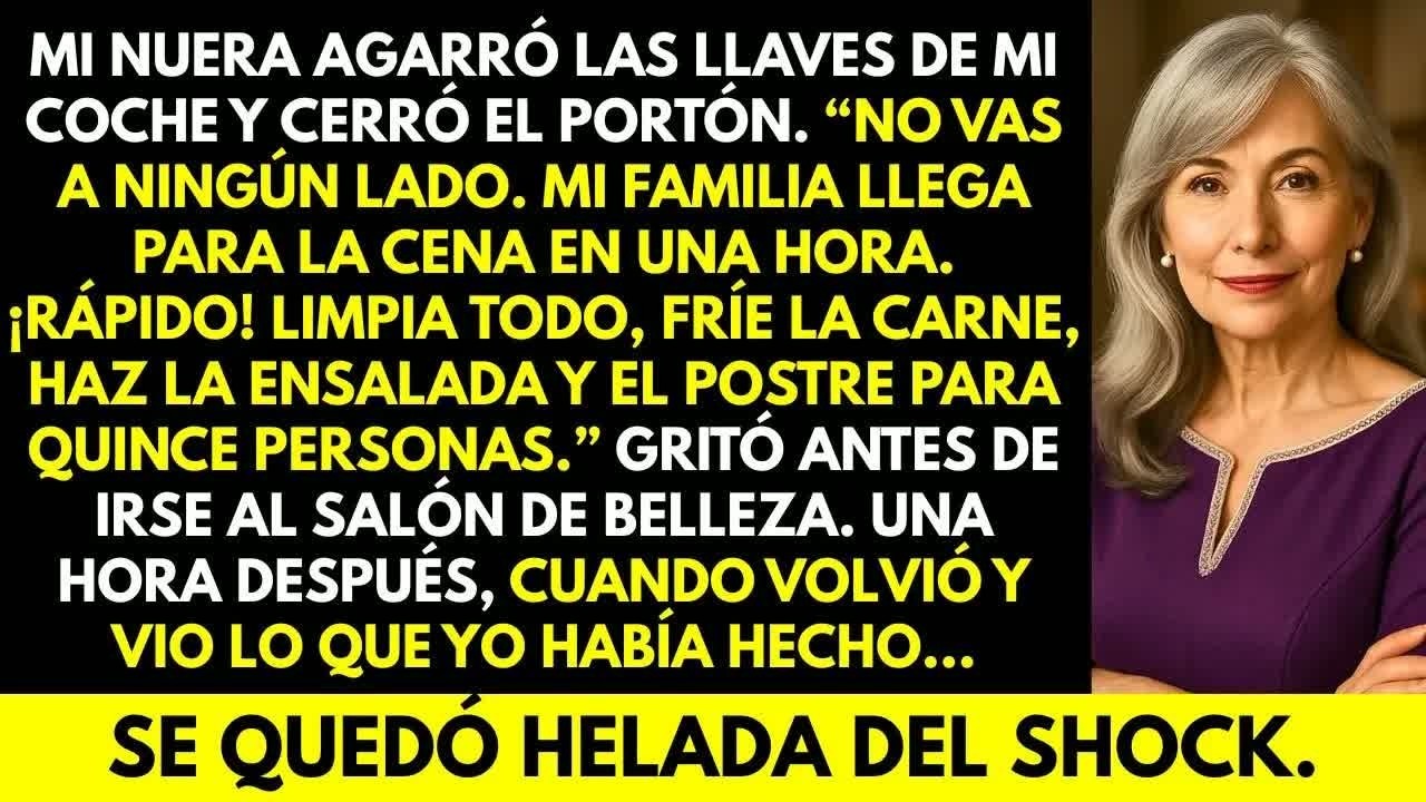 ＂¡Mi familia llega en una hora! ¡Fríe esos bistecs, rápido!＂ gritó mi nuera.Cuando volvió del salón…