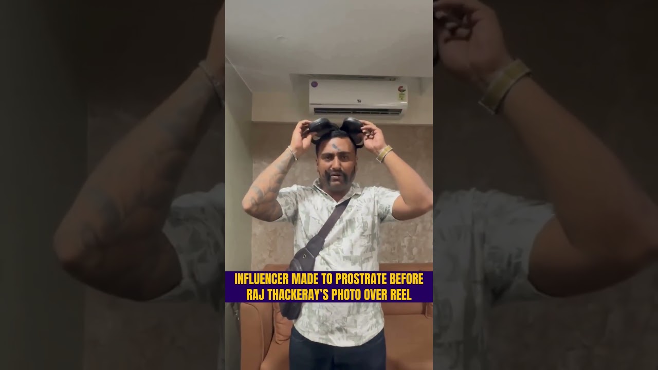 Influencer FORCED To Do Sit-Ups In Front Of Raj Thackeray's Photo With Slippers On Head