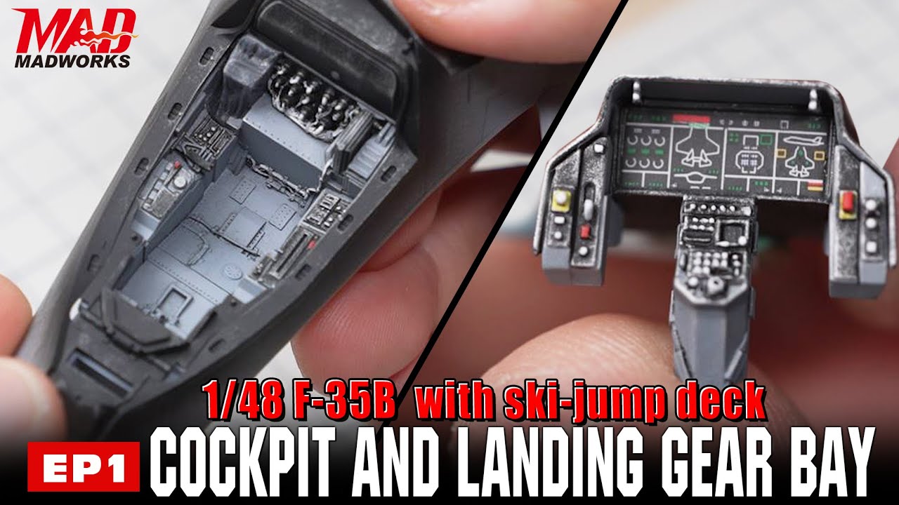 Tamiya F-35B Lightning II 1/48 Build | EP-1 Cockpit, Landing Gear Bay & Ski-Jump Deck